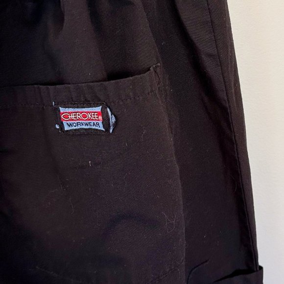 Men's Cherokee Black Scrub or Work Pants with Drawstring Waist - Picture 7 of 9